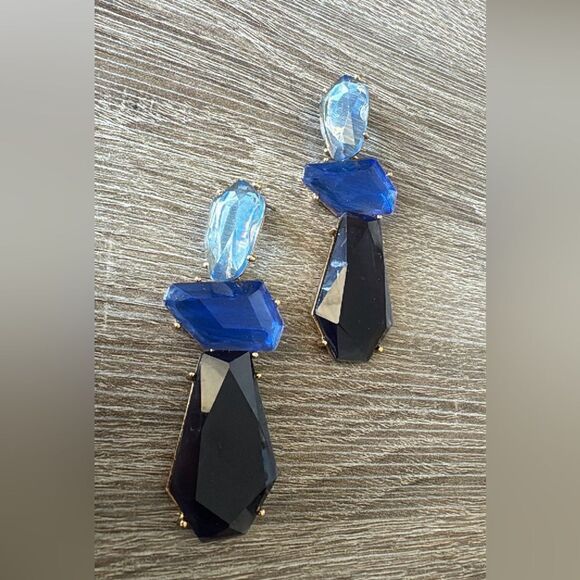 Bohemian blue drop earrings A822 - Picture 3 of 5